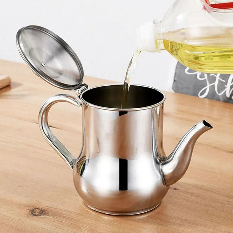 Stainless Steel Kettle Oil Filter Pot, Oil Skimmer Jug, Oil Filter Kettle, Portable Oil Strainer Pot, Cooking Oil Tank With Filter, Oil Dispenser Pot With Removable Filter, Storage Can For Kitchen Stainless Steel Kettle Oil Filter Pot, Oil Skimmer Jug, Oil Filter Kettle, Portable Oil Strainer Pot, Cooking Oil Tank With Filter, Oil Dispenser Pot With Removable Filter, Storage Can For Kitchen